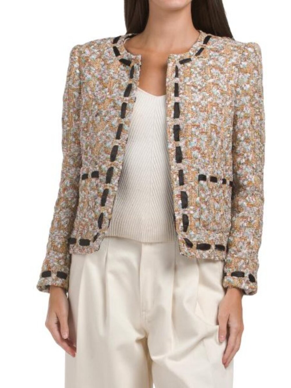 MILLY Roman Tweed Ribbon Jacket